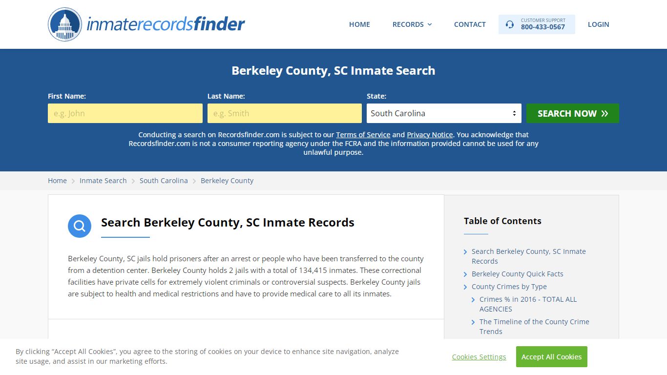 Berkeley County, SC Inmate Lookup & Jail Records Online